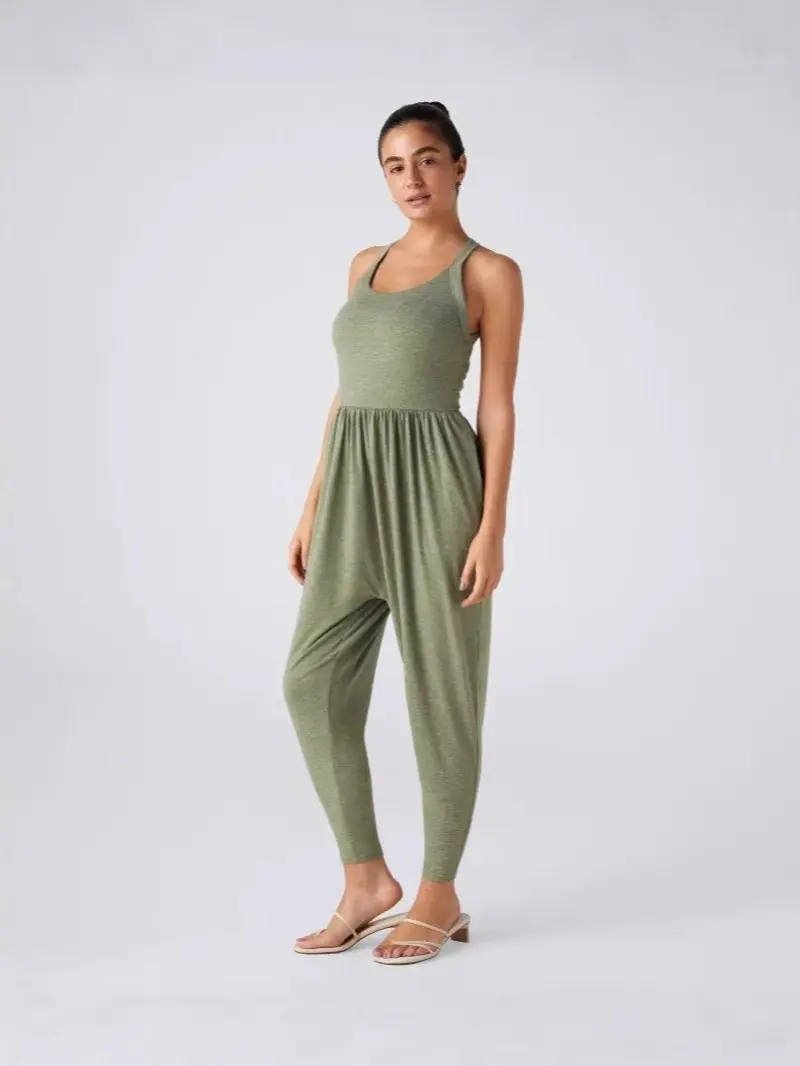 Women's Chic Fitted Sleeveless Lady Overalls - 1-Piece Basic Style Spring Jumpsuit, Sexy Strap-Up Bodycon Design with Leg-Cinching, Butt-Lifting Effects for Casual Outfits