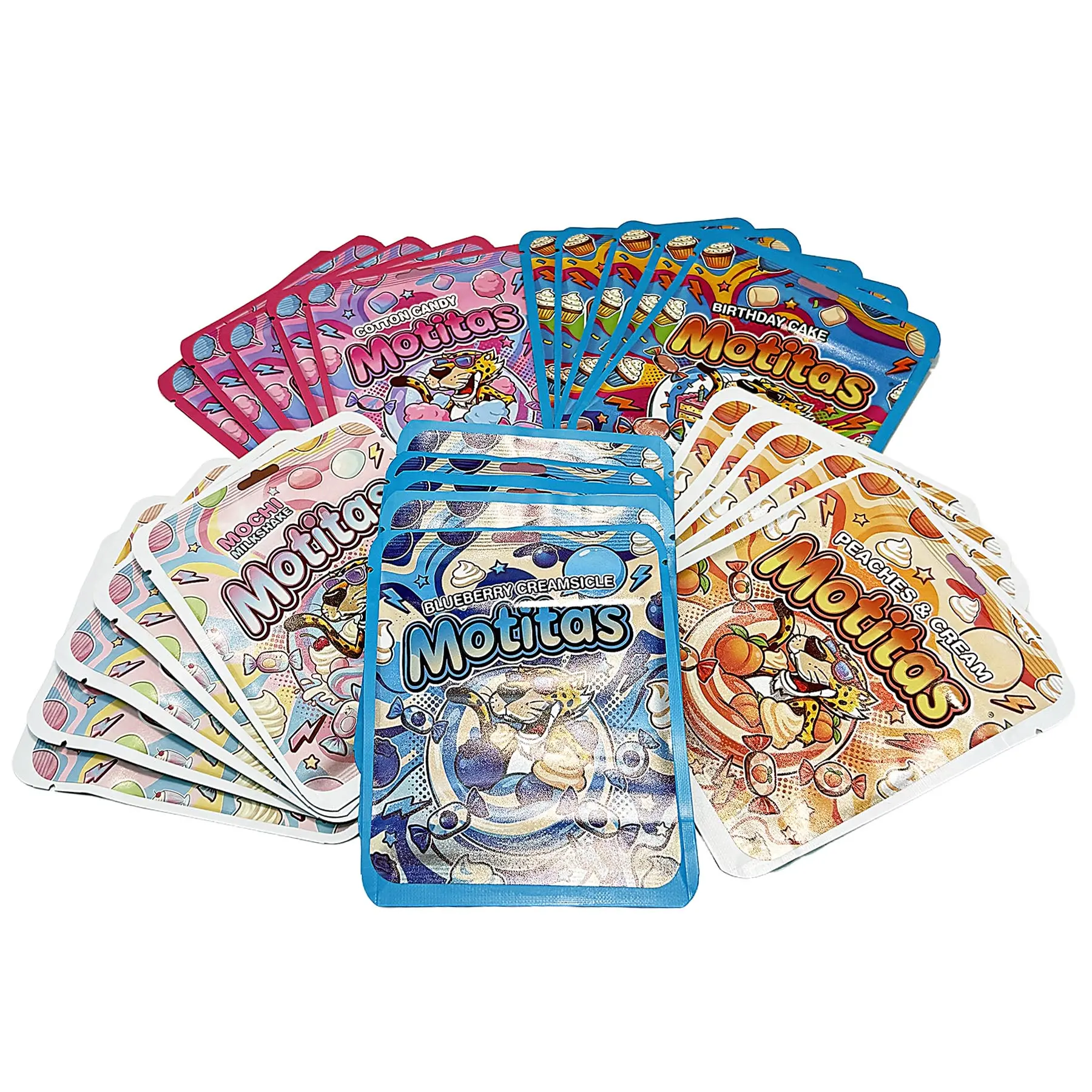 25-Pack 3.5g Thick Sticker Mylar Bags – Premium Resealable Packaging – Colorful Design Collection
