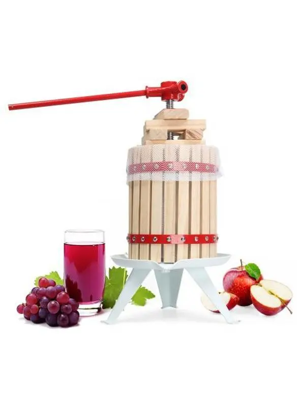【Summervibes】ZOKOP 4.75 Gallon Fruit and Wine Press, Manual Cider Juice Maker with Solid Beech Wood Basket & Heavy-Duty Stand for Apples, Grapes, Berries