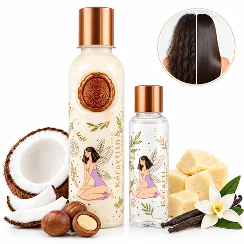 Botanico Organic Keratin Hair Treatment (250ml/8.5oz) - Formaldehyde-Free Salon Nourishing Smoothing Relaxer with Argan Oil, Green Tea, 12-Oil Blend, Amino Acids, Natural Frizz Control, Shine for Wavy Dry Haircare, Soft Results for Adults