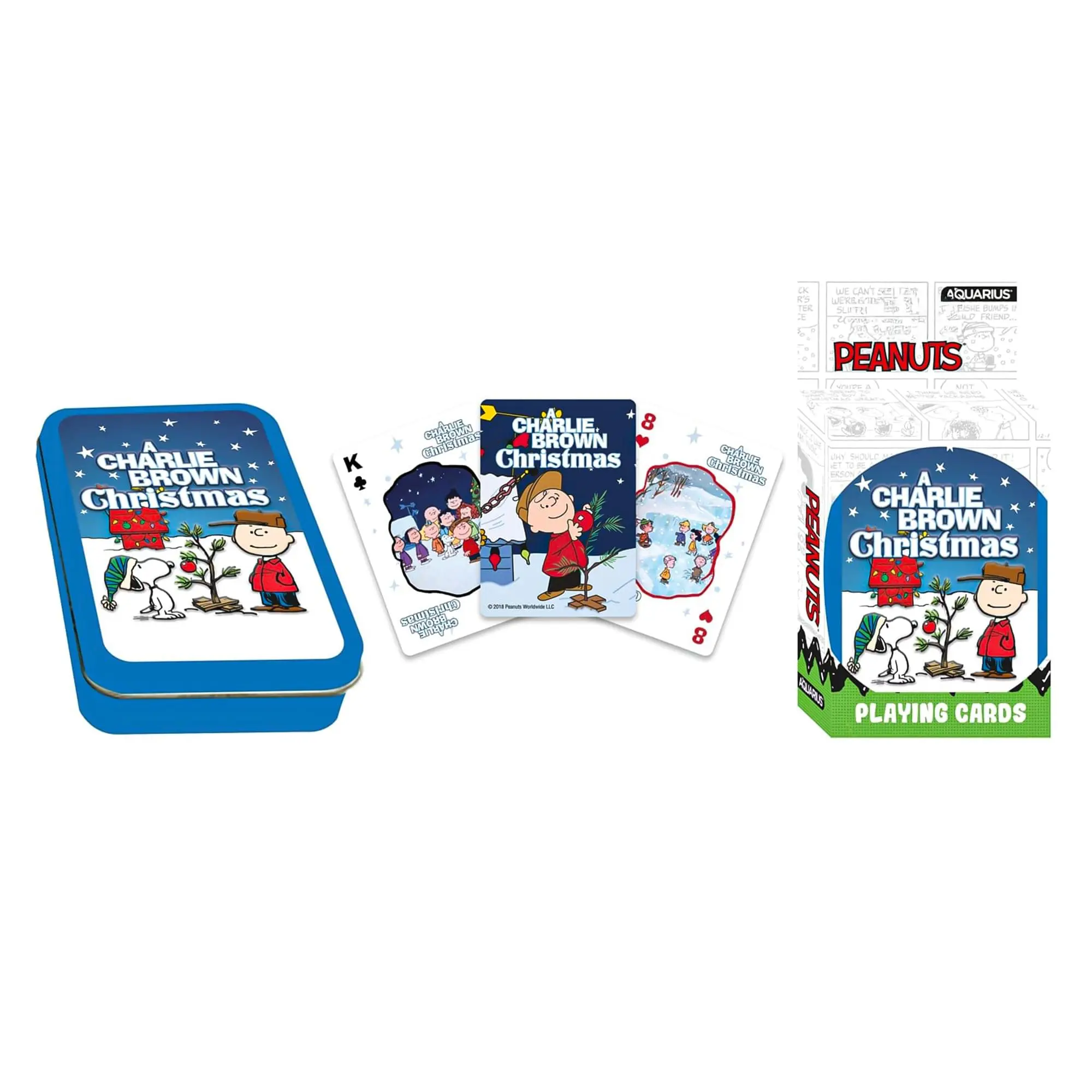 Peanuts Charlie Brown Christmas Playing Cards With Tin