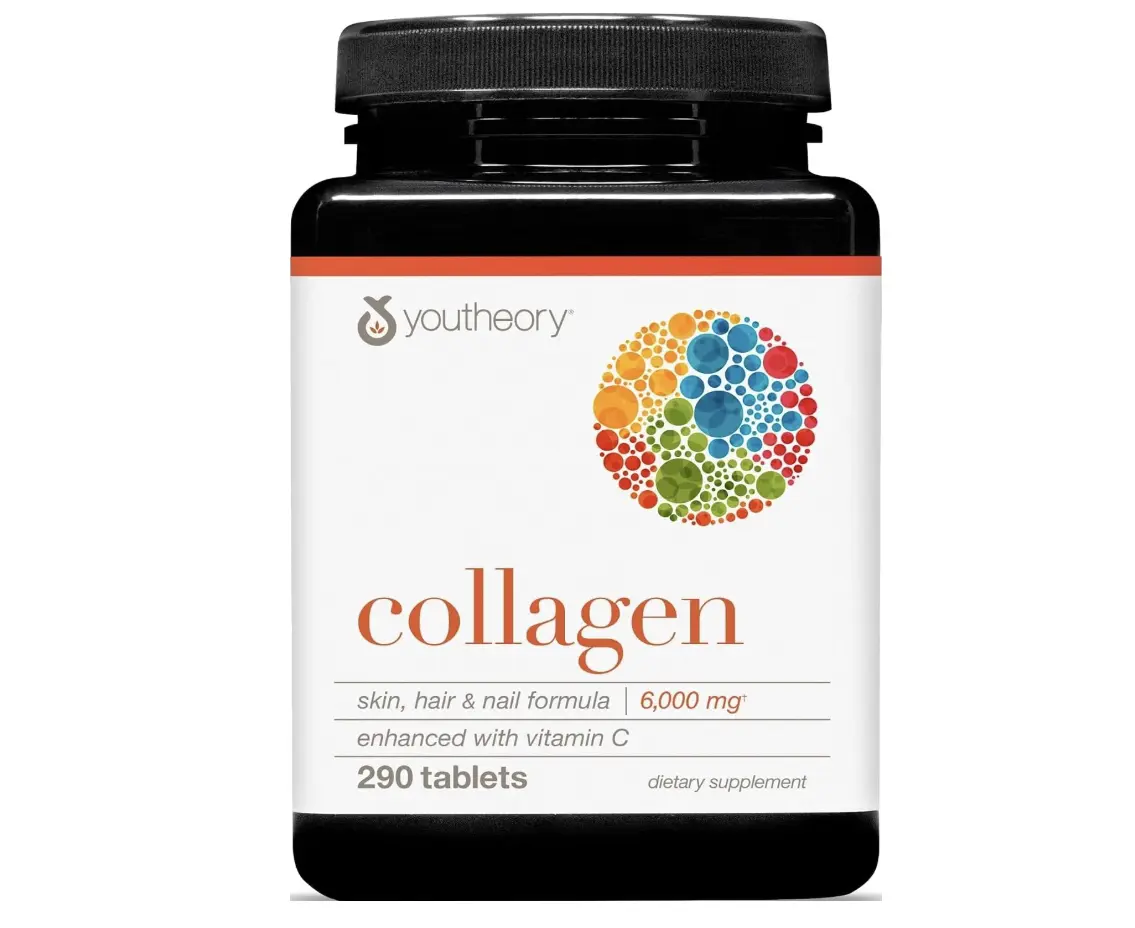 Youtheory Advanced Collagen, 6,000 mg, 290 Tablets, 48-Day Supply | With Vitamin C, for Hair, Skin, and Nails*, Collagen Supplement for Women and Men, Hydrolyzed for Absorption