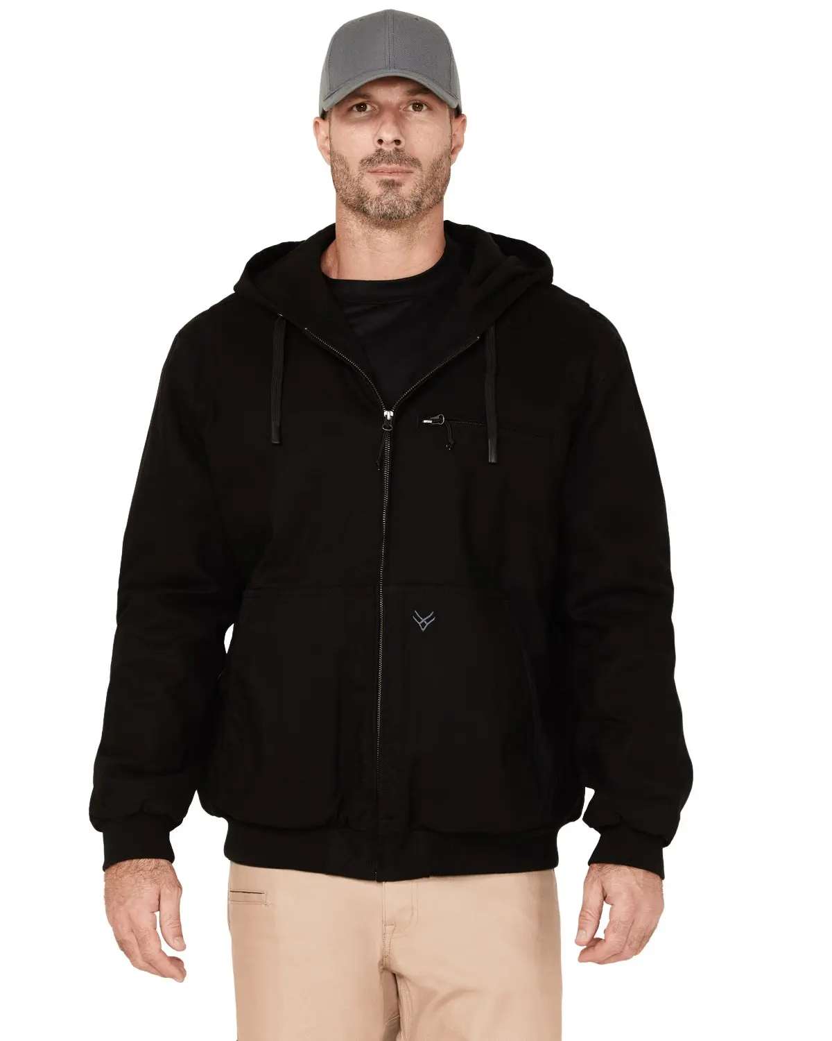 Hawx Men's Men'S Pro Hooded Bomber Jacket Big And Tall - Hxfa22o22-Blk-Tll