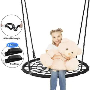 ZENY 40" Kids Outdoor Web Tree Swing Spider Swing 600lbs Saucer Swing, Adjustable Ropes Steel Frame UV Protection