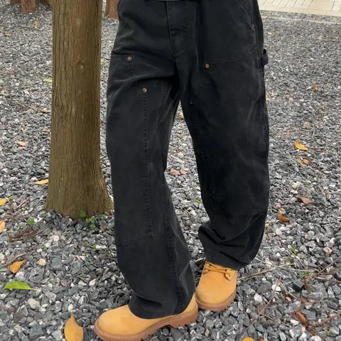 Men's 100% Cotton 16.2oz Plain Denim Jeans - Dark Wash, Mid-Rise, Casual Styles (Baggy, Black Wide-Leg, Blue Raw Straight-Leg, Distressed Bootcut), Black Pants, Alt Clothes for Grunge Aesthetic, Halloween, Christmas,sohochic