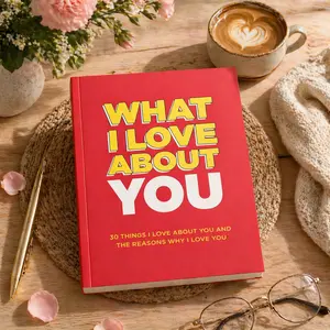 What I Love About You – Why I Love You Fill-in-the-Blank Gift Book, Romantic Anniversary Gift for Couples, Personalized Memory Book for Him or Her