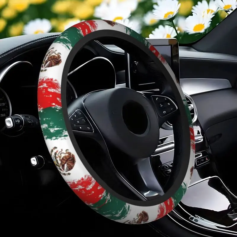 15-inch universal steering wheel cover, Truck steering wheel covers, non-slip and wear-resistant, neoprene, suitable for cars, trucks and SUVs, fashionable print, comfortable grip, Automotive Accessories (1 piece)