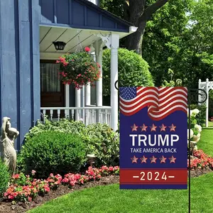 Trump 2024 Take America Back" Double-Sided Burlap Garden Flag - 12X18 Inch, Durable Outdoor Decor For Yard & Farmhouse Garden Flag Double Sided Burlap