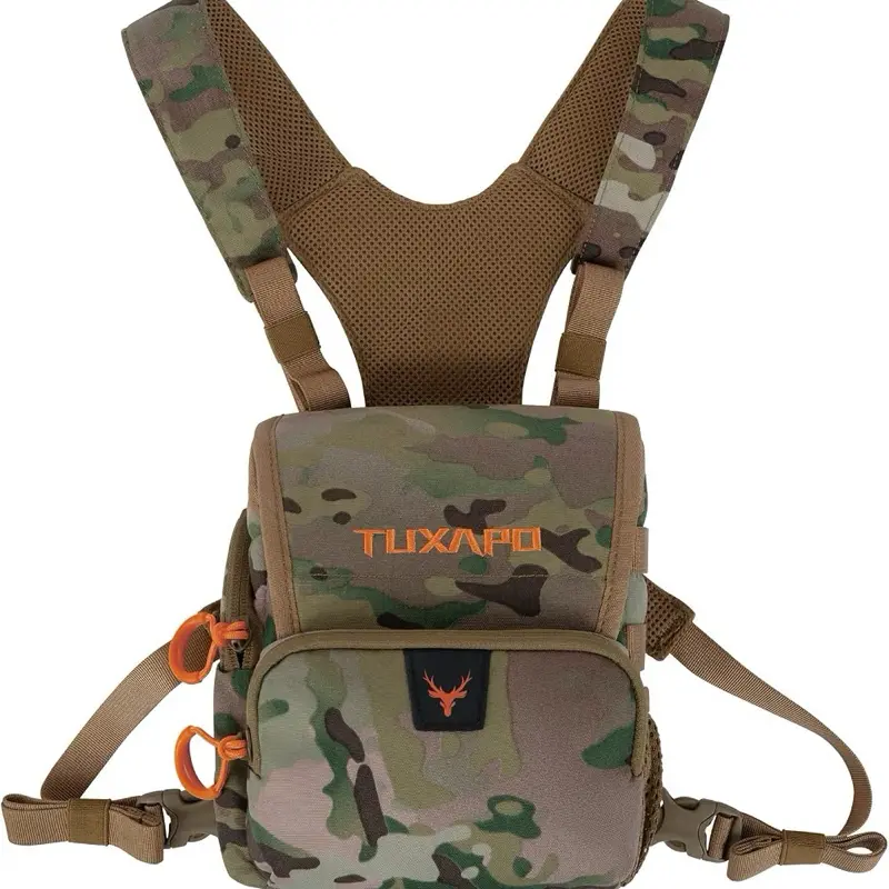 Binocular Harness Chest Pack Magnetic Flap Bino Case with Rain Cover