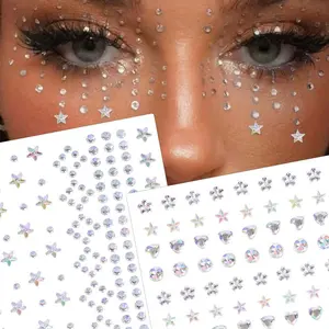 1Pcs Face Diamond Gem Sticker 5D Colorful Rhinestone Tattoo Stickers Fo Festival Nail Body Makeup Bling Jewelry DIY Face Sticker