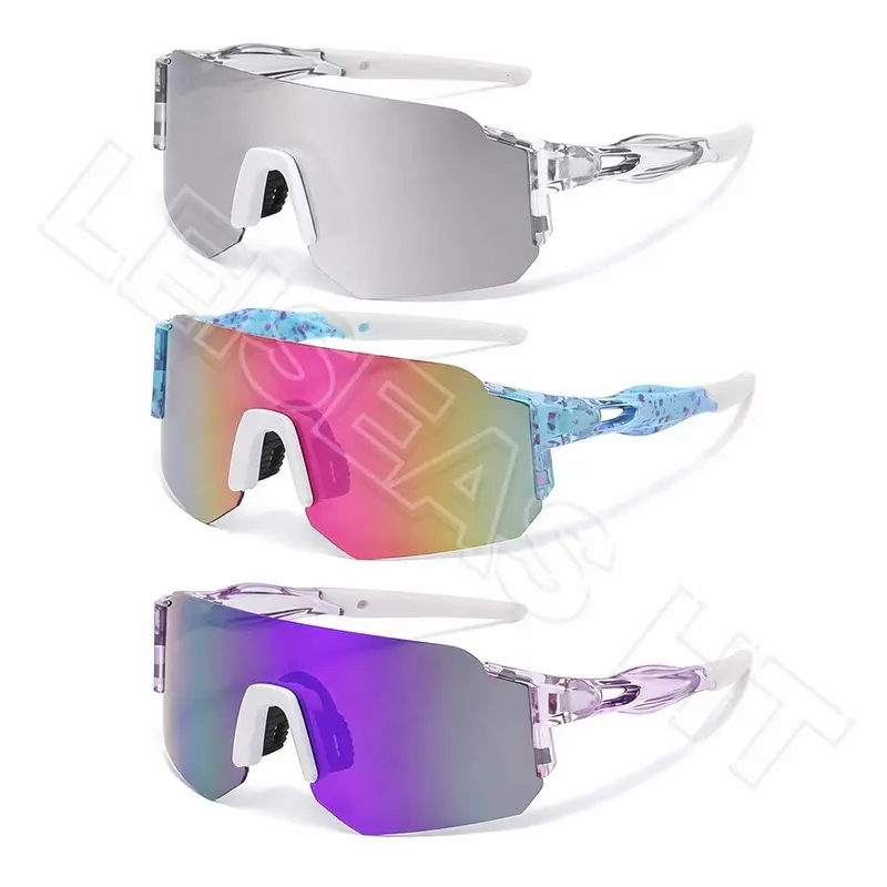Male 3-Pair Colorful Single-Piece Film Outdoor Eyewear - UV-Resistant, Windproof Hiking Sunglasses for Cycling, Fishing, Multi-Sports Activities