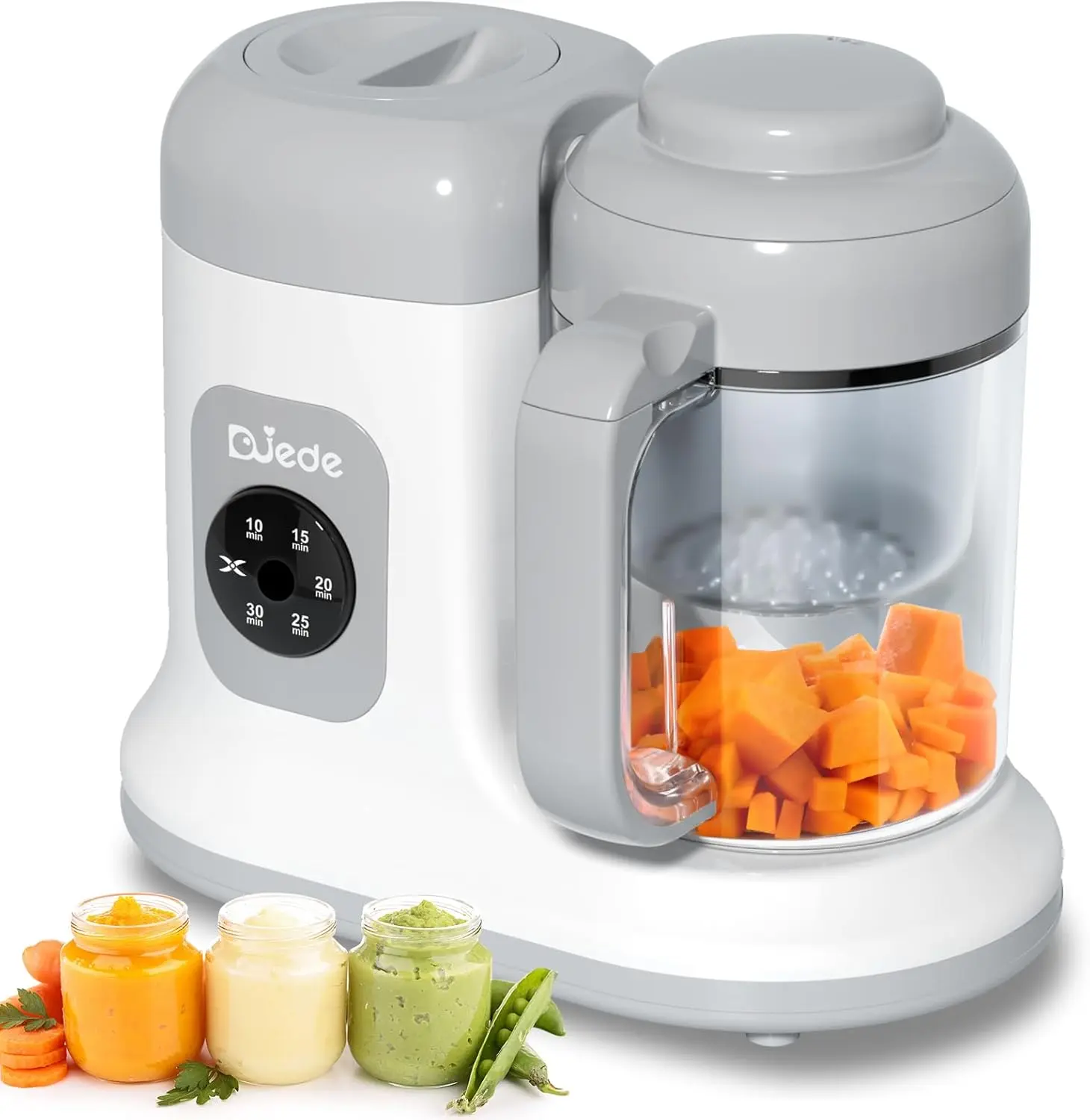 DUEDE Baby Food Maker - Auto Steam & Blend Food Processor, 0.6L Stirring Cup, Auto Cooking & Stirring Puree for Infants, Ideal for Healthy Homemade Baby Food, BPA-Free