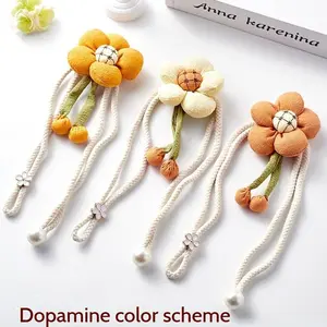 ✨ Adjustable Floral Curtain Tiebacks - 2 Pack Boho Bow Window Holdbacks for Sheer Drapes| No-Drill Decorative Clips (16.5")| Farmhouse & Bedroom Aesthetic