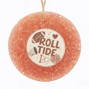 Love Me Roll Tide Football Ornament with Glitter Accents and Heart Design for Festive Decor