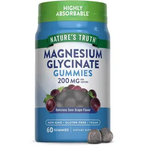 Nature's Truth Magnesium Glycinate 200 mg Gummies - 60 Count - Sour Grape Flavor