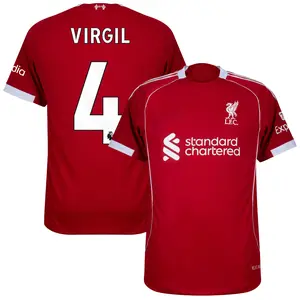 Unisex Soccer Liverpool Team Virgil 4 Champions Language/Premier League 2025/26 Home/Away Replica Jersey