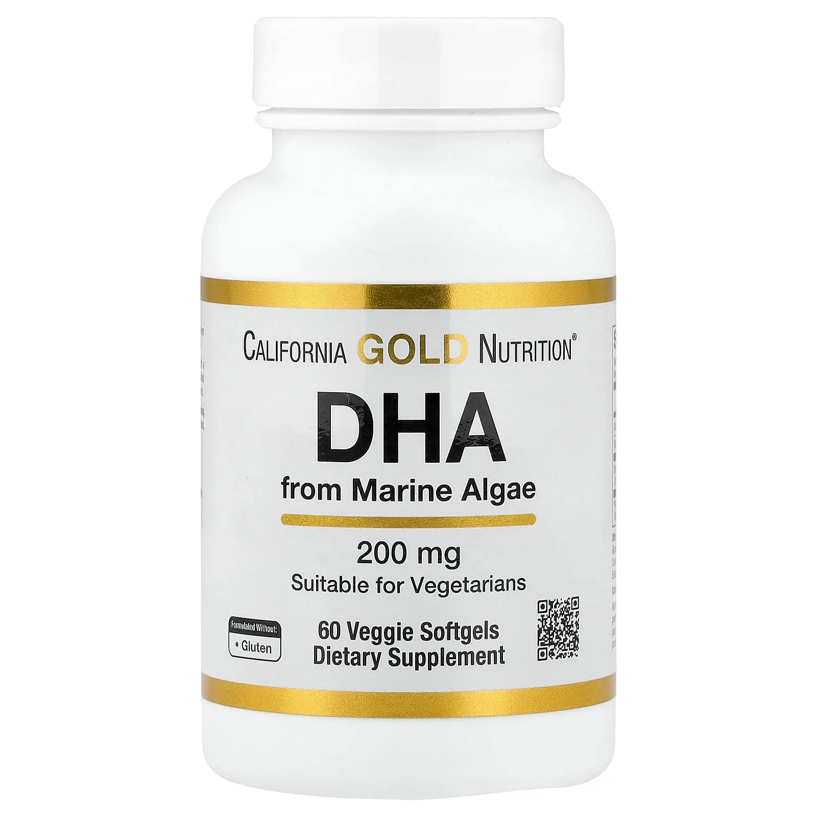 California Gold Nutrition DHA from Marine Algae, 200 mg, 60 Veggie Softgels