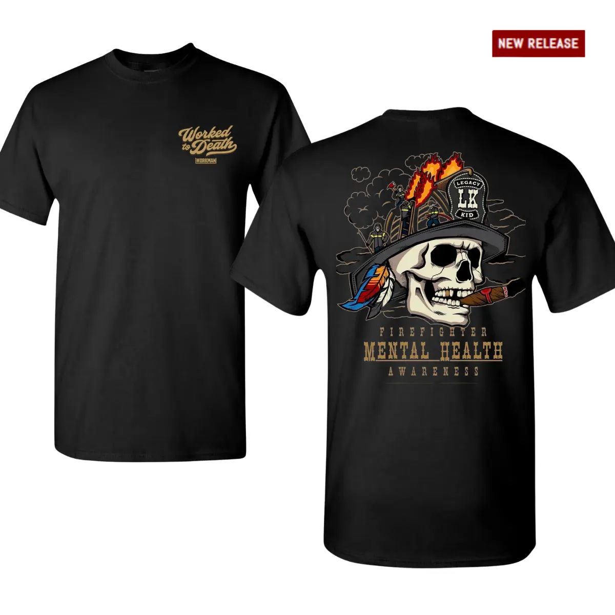 Firefighter Mental Health Awareness T-Shirt, Legacy Kid Firefighter Skull Graphic Tee, Firefighter Support Mental Health Shirt, Fire Dept Brotherhood Tee