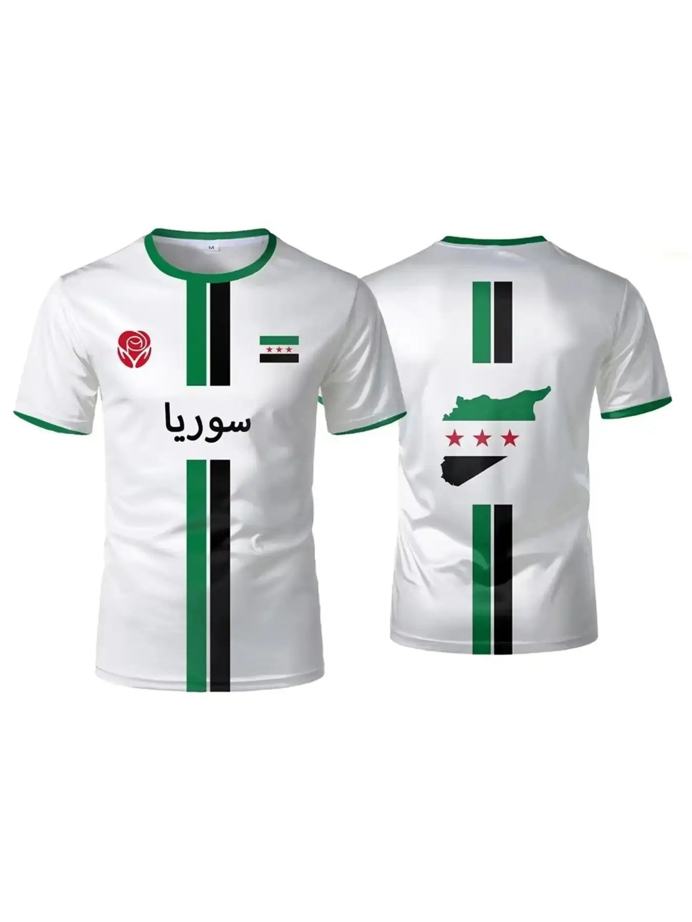 Syria Flag Print Men's Athletic T-Shirt, 3D Printed, Street Style Short Sleeve, Round Neck, Casual Fitted Top, All Seasons, Graphic Pattern, Athletic Tee Shirts, Casual Athletic Wear