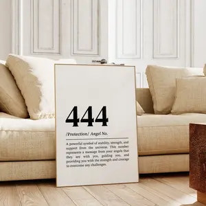 Angel Number 444 Poster No Frame, Physical Law Of Attraction Wall Art Decor, Trendy Spiritual Art, Manifestation Poster, Angel Numbers Photo Satin