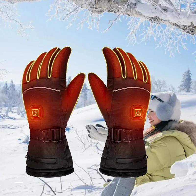 Heated Fishing Gloves, Waterproof Electric Heating Gloves, Outdoor Touch Screen Hand Warmer for Skiing & Motorcycle Riding