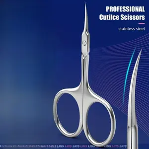 Stainless Steel Silver-Toned Ring-Handled Cuticle Scissors – High-Precision Home Manicure Tool for precise removal of cuticles and calluses on hands and around the nail edges. Features a sharp blade, making it a professional-