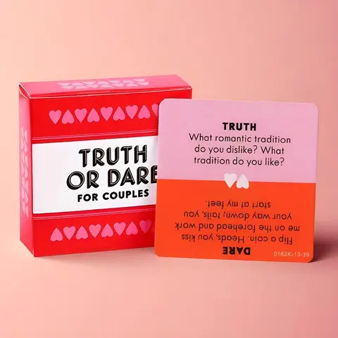 Thematic Truth Or Dare Board Game - 1 Box Portable Multiplayer Family Fun Party Game Table Supply for 18+ Years, Indoor & Outdoor Use (2.44in x 2.44in)