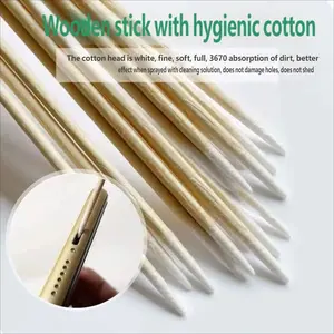 Wooden Nail Stick with Cotton Swab, Phone Dust Net, Multi-Function Cleaning Tool, Keyboard Gap Cleaner, Exfoliating Pusher, Eyelash and Eyeliner Adjuster