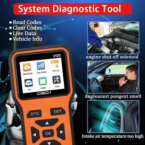OBD2 Scanner V500 - Instant Code Reader & Voltage Check | Full System Diagnostics for OBDII/CAN Cars |10s Fault Analysis