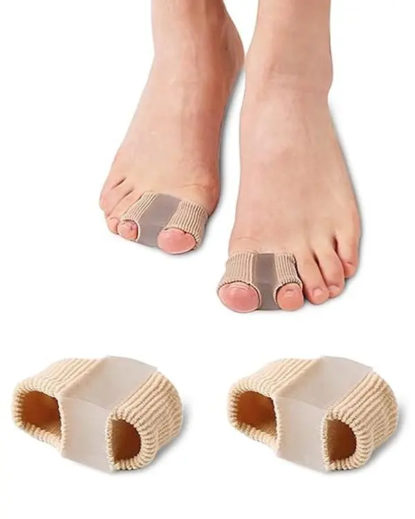 Gel Toe Separators for Overlapping Toes, Bunion Corrector with Double Loop Hammer Toe Straightener, Pain Relief for Bunions & Hammer Toes, Wear with Shoes, Post-Surgery Support, 2 Pack