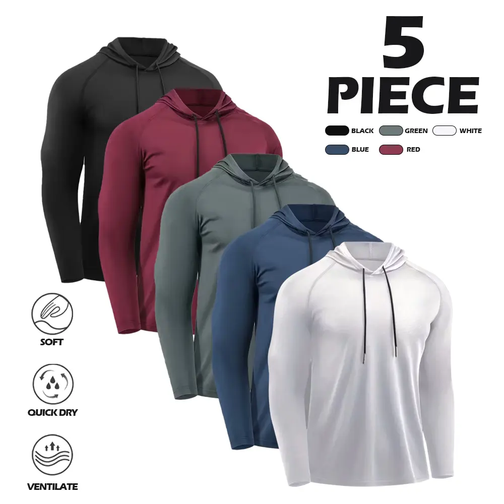 Five-piece men's hoodie set, quick-dry and temperature-locking slim fit, essential for autumn and winter layering, suitable for both casual and sportswear, ideal for fitness and daily wear. Sweat Suit Streetwear Set,travel essentials,camping essentials