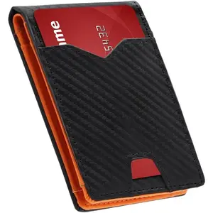 Men's Wallet slim wallet Carbon Fiber Bi-Fold Wallet - RFID Blocking Ultra Thin Card Holder (Holds 10+ Cards) Business & Travel Essential ( Day )