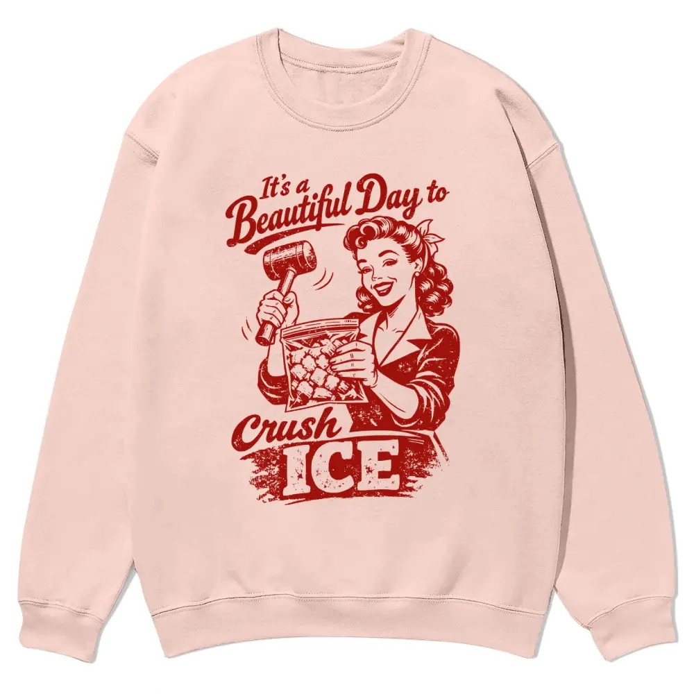 Unisex 'Anti Ice' Graphic Crewneck Sweatshirt, Casual Social Justice Top in Comfortable 100% Cotton Fabric, Regular Fit Streetwear Garment for Fall, Hoodie