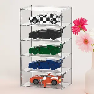 Acrylic Display Case for Lego Speed Racing Cars - Clear Organizer and Showcase for Mini Figures and Toy Models - Perfect Storage Box to Protect and Display Collectibles with New Classical Post-modern Style