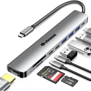 USB C Hub HDMI Adapter for ,  9 in 1 USB Type C Laptop Docking Station with 4K HDMI, SD/TF Card Reader, 100W PD, Compatible for MacBook Pro, XPS Laptop (Supports DP ALT Mode)