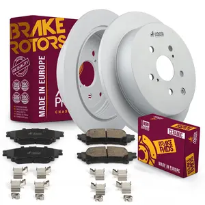 3 PC Rear Ceramic Disc Brake Pad Set & Solid Brake Rotor Kit 96268MT