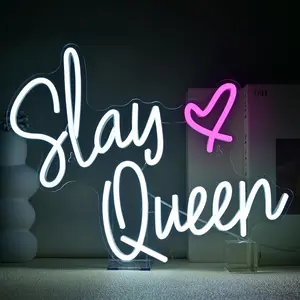 Creative Slay Queen Neon Sign - Eye-Catching Decorative Lights Neon Light, Modern Mood Lighting for Home Party, Bar & Commercial Spaces