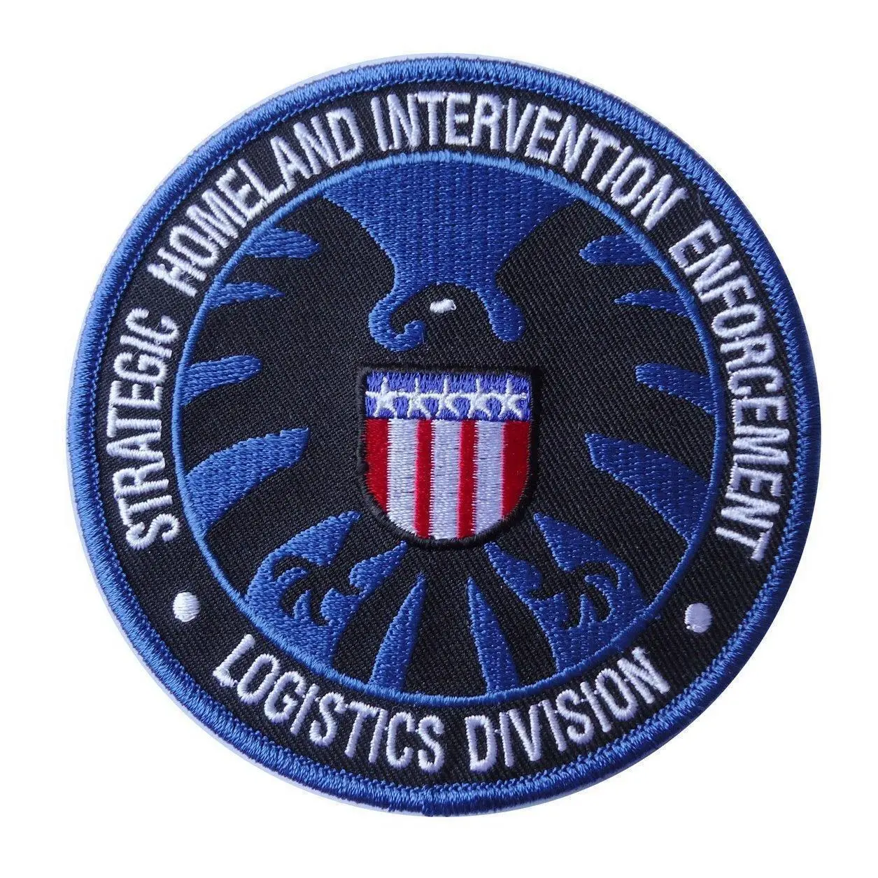 IRON MAN Homeland Enforcement Shield PATCH (Blue/Black)
