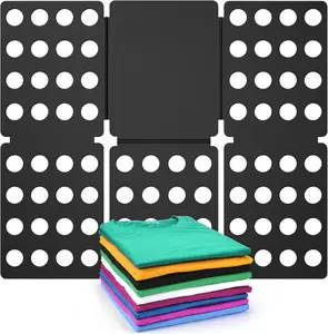 Shirt Folder Board Mini Clothes Folding Board Durable Plastic T-Shirt Folder Easy to Fold Shirts Board T Shirt Folder Laundry Folding Board Folding Tool for Kids and Adults Black