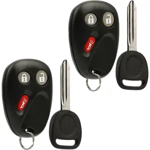 Key Fob Keyless Entry Remote with Ignition Key fits 2003-2006 Chevy Avalanche Equinox Silverado SSR Suburban Tahoe / GMC Sierra Yukon / Hummer H2 / Pontiac Torrent / Saturn Vue (LHJ011), Set of 2