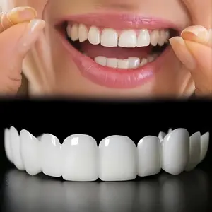 【3PC】Instant Smile Comfort Fit Flex Teeth, Bright White Shade Upper and Lower Matching Set, Covering Missing and Broken Teeth Immediate Wear, New Smile Hack 2026, Natural White & Comfortable Cosmetic Dental Smile Covers, Perfect for Party & Daily.