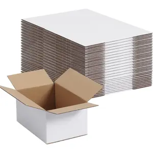 Shipping Boxes 6x4x3 Set of 40, White Corrugated Cardboard Box for Mailing Business Packaging