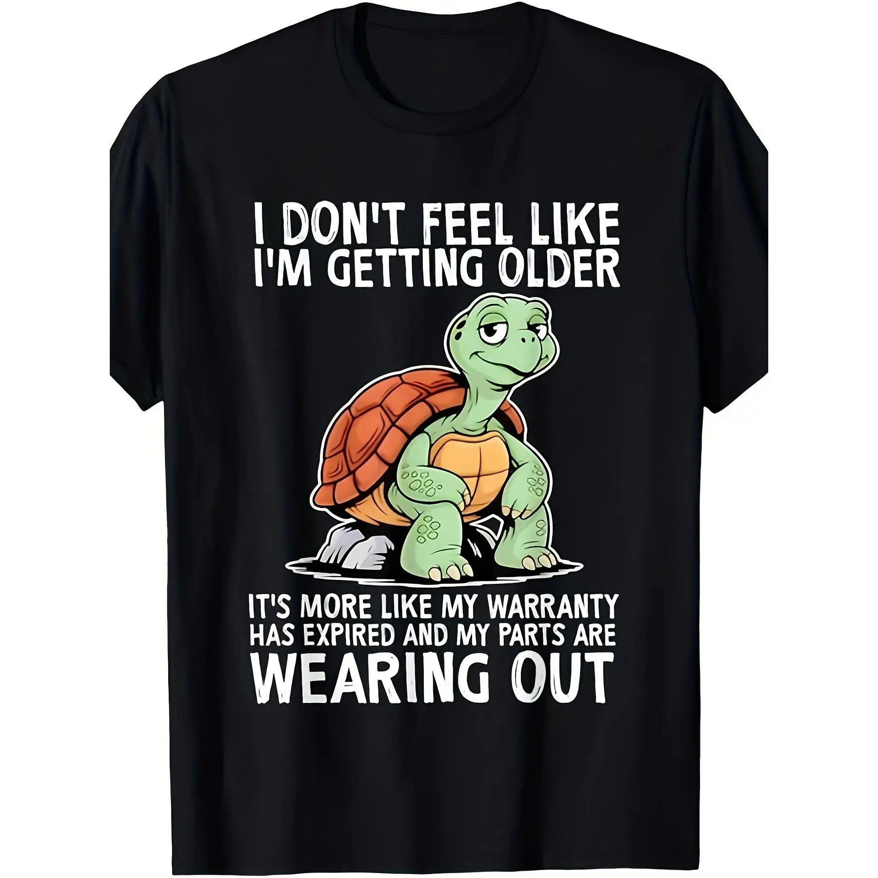 Funny "I Don't Feel Old, Just Slower" Turtle T-Shirt - Unisex Loose Fit & Plus Size Short Sleeve Shirt with Aging Humor, Funny Birthday Gift for Men & Women Suitable for All Seasons - Funny Birthday Gift for Seniors, Funny Age Joke viral tiktok