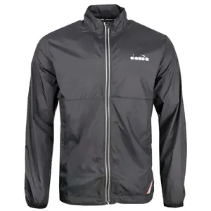 diadora Mens Packable Windbreaker Running Athletic Outerwear Breathable - Black