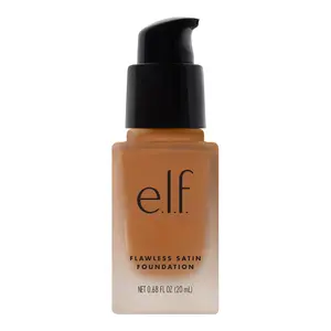 e.l.f. Flawless Satin Foundation - Beauty Products, Everyday Makeup Products, Lightweight, Medium Coverage, Semi-Matte Finish, Vegan, Cruelty-Free, Caramel Shade, 0.68 Fl Oz (20mL)