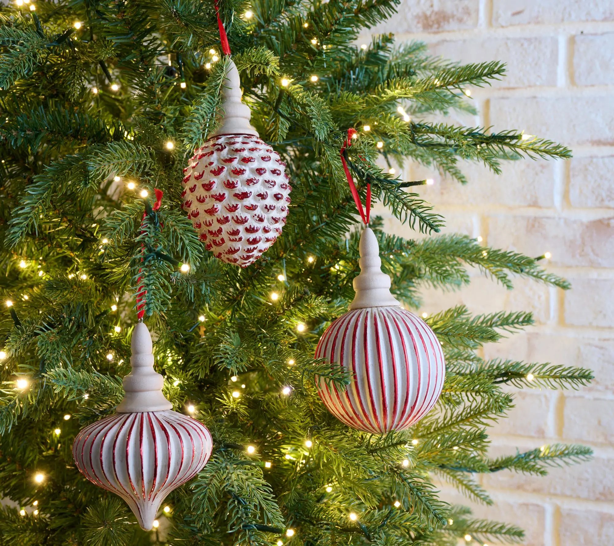 Home Reflections S/3 Vintage Painted Glass Ornaments Home Reflections S/3 Vintage Painted Glass Ornaments