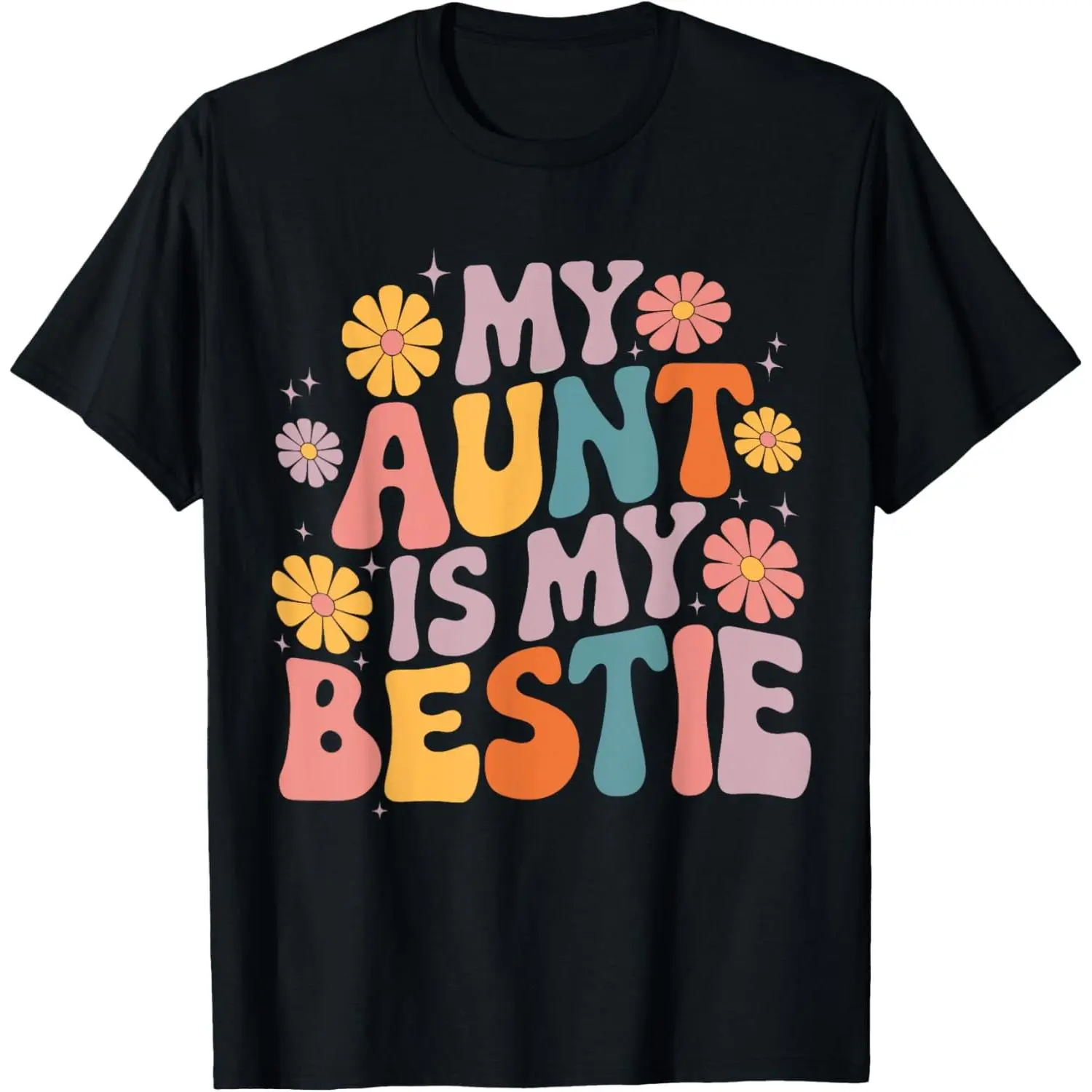 Women's 100% Cotton Casual Everyday Vintage Graphic Tops, Aunt-Niece Matching Twinning T-Shirt for Bestie Bonding