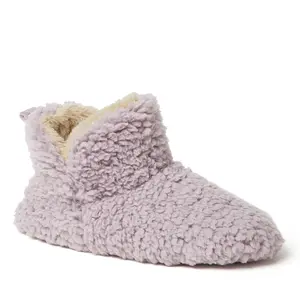 Dearfoams Women's Chelsea Shaggy Pile Bootie Fuzzy House Slipper