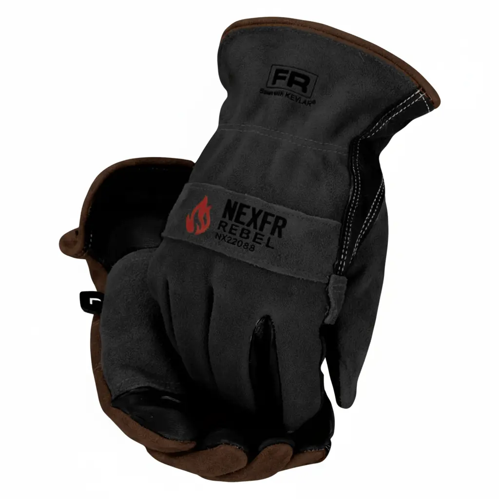 NEXFR Rebel FR Kevlar Heavy Duty Utility Work Gloves - Premium Cowhide Leather Safety Gear for Welding, Construction, Heavy Duty Gloves