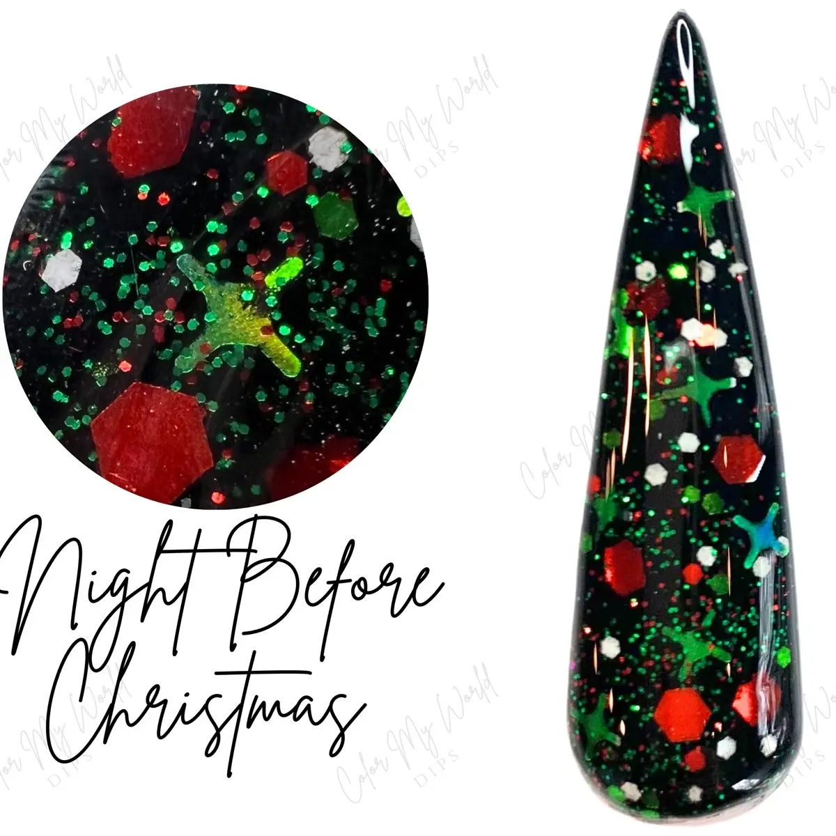 Night Before Christmas-Christmas glitter, glitter nail dip